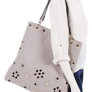 Betsy Johnson convertible tote gray brand new